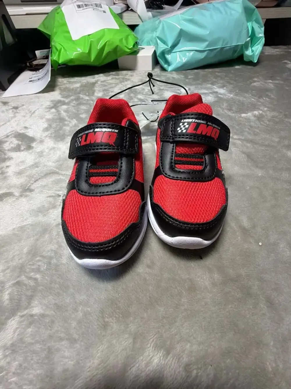 Disney Pixar Cars Lightning McQueen Toddler Boys Strap Sneakers